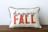 Happy Fall Pillow with Black Piping by Little Birdie