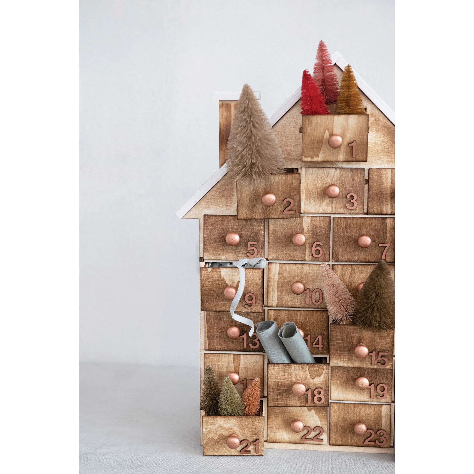 Wood House Advent Calendar by Creative Coop