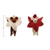 Wool Felt Mouse Poinsettia - Red with White Mouse by Creative Co-op