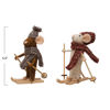 Wool Felt Mouse Skiing with Knit Hat & Scarf - Red by Creative Co-op