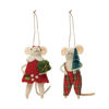 Wool Felt Mouse Holiday Ornament - Dress and Gift by Creative Co-op