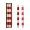 Taper Candles with Red Stripes by Creative Co-op