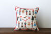Nutcracker Pattern Pillow with Red Piping by Little Birdie