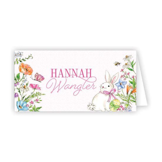 Pink Spring Bunnies Place Card 10 Pack by Roseanne Beck Collections