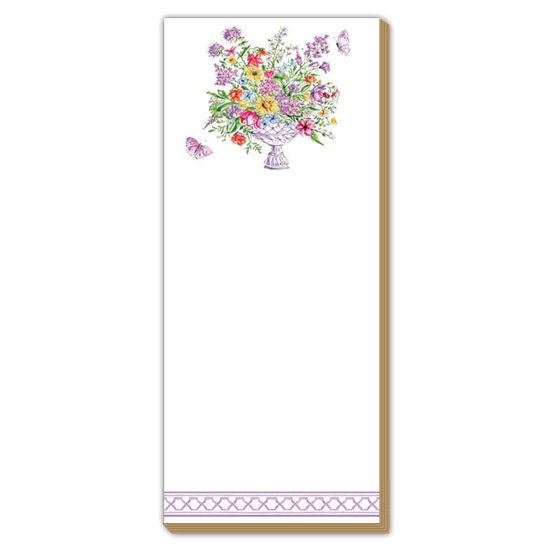 Lavender Floral Arrangement Luxe Skinny Note Pad by Roseanne Beck Collections