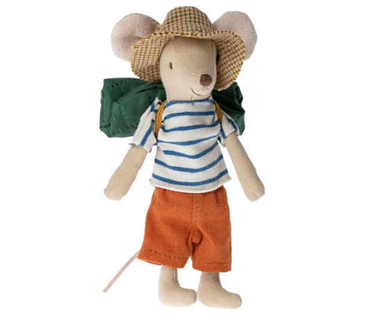 Hiker Mouse with Orange Shorts, Big Brother by Maileg