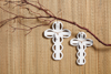 Scalloped Ceramic Cross Large by Mudpie
