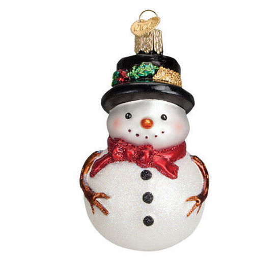 Holly Hat Snowman Ornament (Red) by Old World Christmas