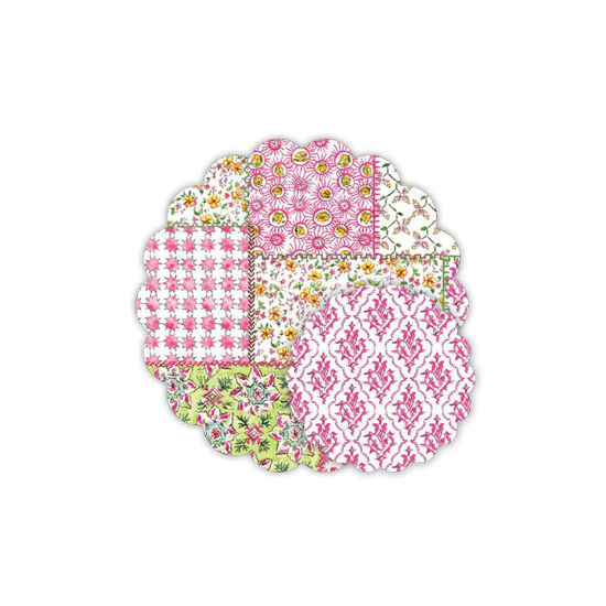 Pink Patchwork Quilt Die-Cut Doily 16 Pack by Roseanne Beck Collections