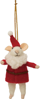 Wool Felt Mouse in Christmas Costume Ornament - Santa by Creative Co-op