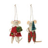 Wool Felt Mouse Holiday Ornament - Overalls and Tree by Creative Co-op