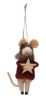 Wool Felt Mouse Holiday Ornament - Star by Creative Co-op