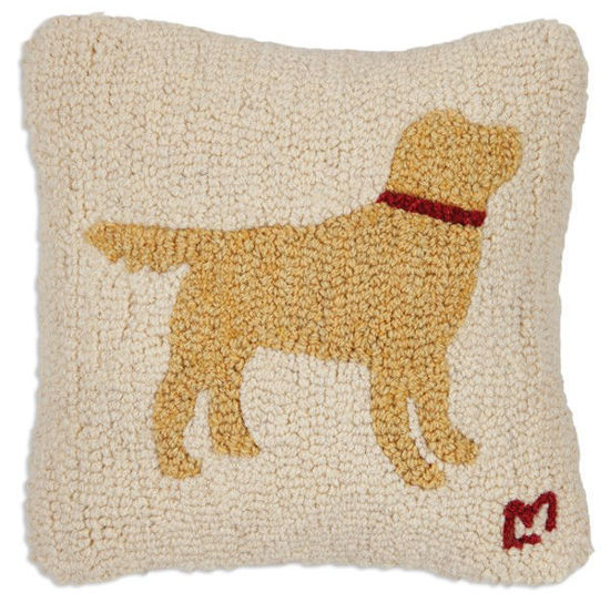 Ready Yellow Retriever Hooked Pillow by Chandler 4 Corners