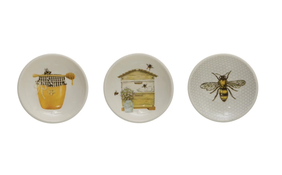 Set of 3 Bees & Honey Dishes by Creative Co-op