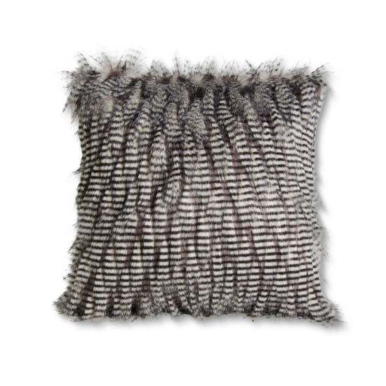 Gray Three Tone Faux Fur 18" Pillow by K & K Interiors