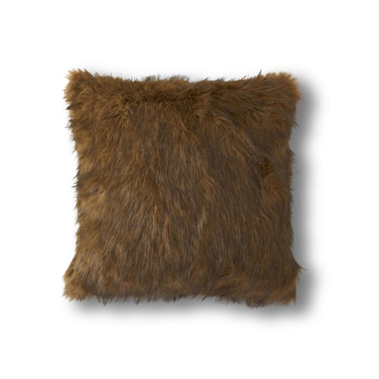 Brown Faux Fur 18" Pillow by K & K Interiors