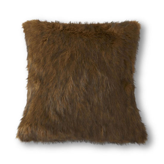 Brown Faux Fur 24" Pillow by K & K Interiors
