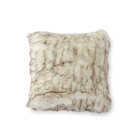 Cream Faux Fur 18" Pillow by K & K Interiors