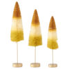 Candy Corn Bottle Brush Trees on Spindles Set by K & K Interiors