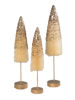 Peaceful Gold Glitter Bottle Brush Trees Set by Bethany Lowe Designs