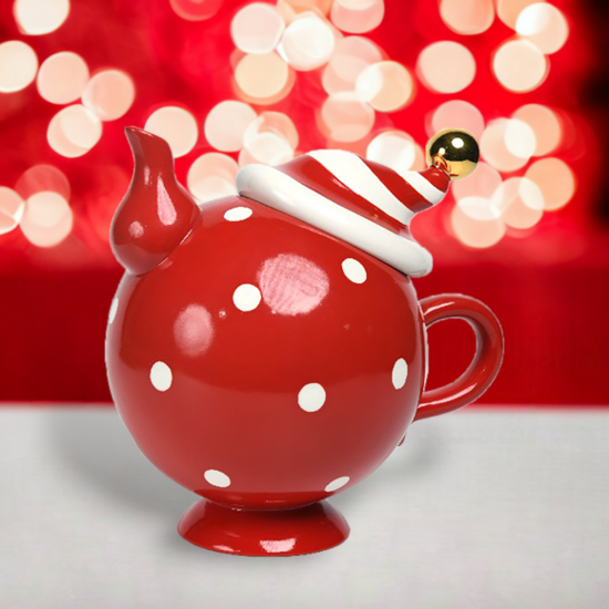 Red and White Teapot by December Diamonds
