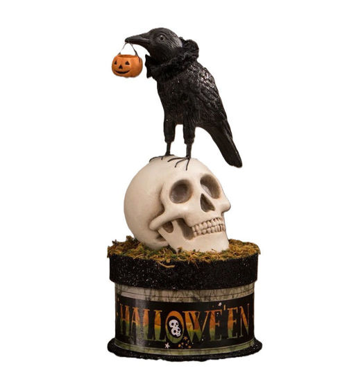 Crow and Skull on Box by Bethany Lowe Designs