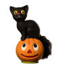 Vintage Seated Cat on Pumpkin by Bethany Lowe Designs