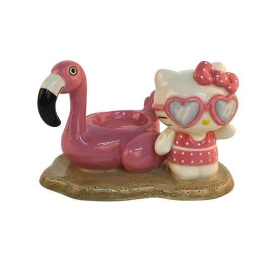 Hello Kitty Pink Flamingo Tea Light Holder by Blue Sky Clayworks