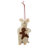 Wool Felt Mouse Christmas Ornament - Gingerbread by Creative Co-op