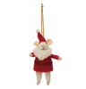 Wool Felt Mouse in Christmas Costume Ornament - Santa by Creative Co-op