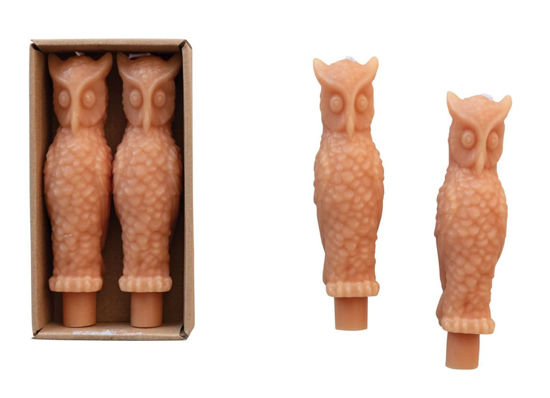 Owl Taper Candles Orange Set by Creative Co-op