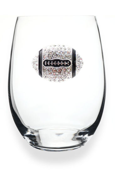 Football Jeweled Glassware by The Queen's Jewel's