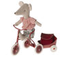 Tricycle Mouse, Big Sister - Red with Light Blue Skirt by Maileg
