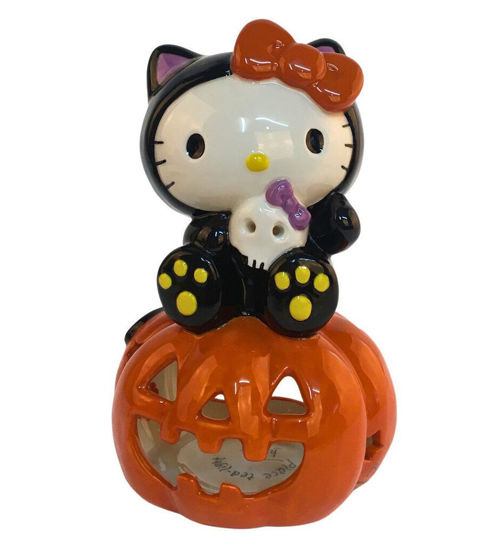 Hello Kitty Halloween Black Cat on Pumpkin Tealight Holder by Blue Sky Clayworks