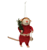 Wool Felt Mouse with Tree Ornament - Red Sweater & Bauble by Creative Co-op