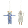 Wool Felt Mouse in Towel Ornament by Creative Co-op