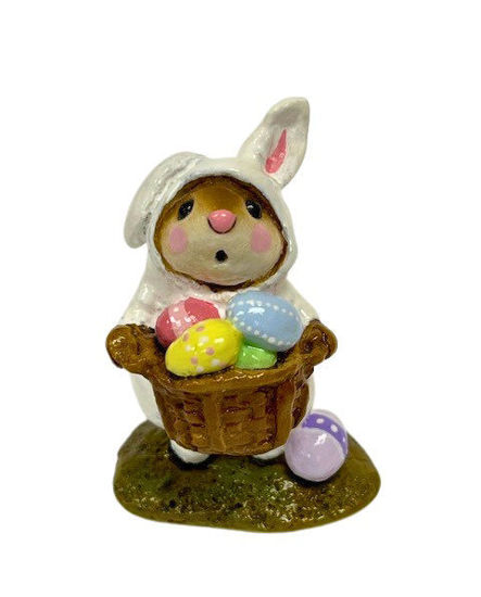 Easter Bunny Mouse M-082 (White w/Purple Egg) by Wee Forest Folk®