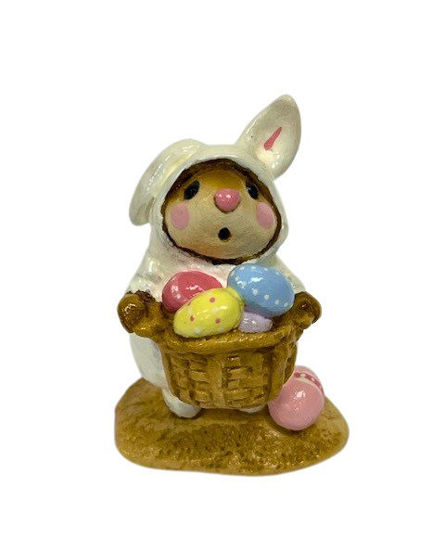 Easter Bunny Mouse M-082 (White w/Pink Egg) by Wee Forest Folk® - copy