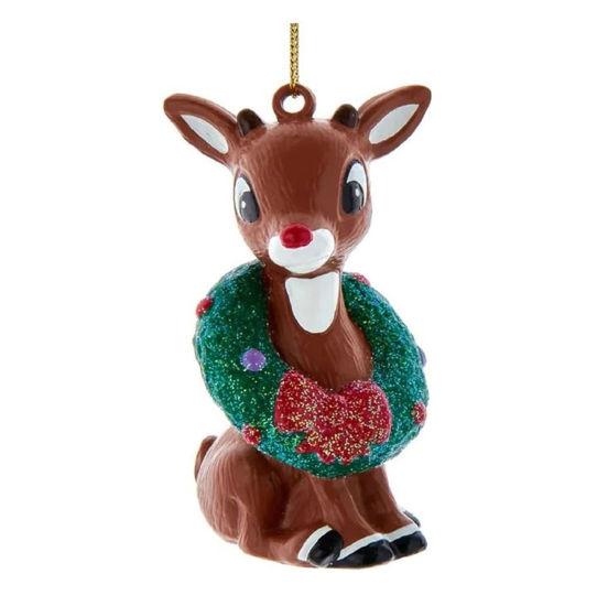 Rudolph with Wreath Ornament by Kurt S. Adler