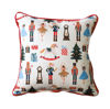 Nutcracker Pattern Pillow with Red Piping by Little Birdie