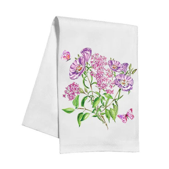 Persian Lilac and Crosswort Kitchen Towel by Roseanne Beck Collections