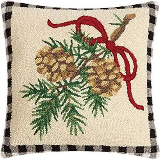Balsam Winter Pinecone Pillow by Peking Handicraft