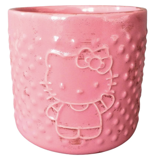 Hello Kitty Polka Dot Pink Planter by Blue Sky Clayworks