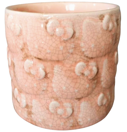 Hello Kitty Head Pattern Pink Planter by Blue Sky Clayworks