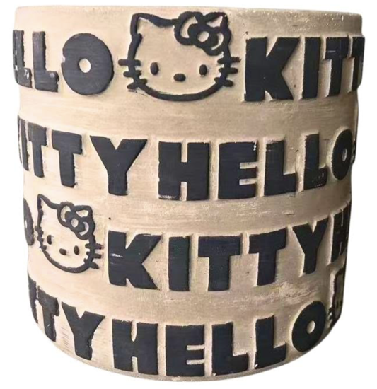 Hello Kitty Text Pattern Planter by Blue Sky Clayworks